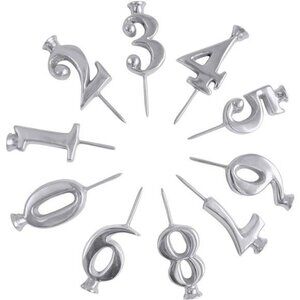 Silver number candle holder set aluminum candleholders for birthday party decor